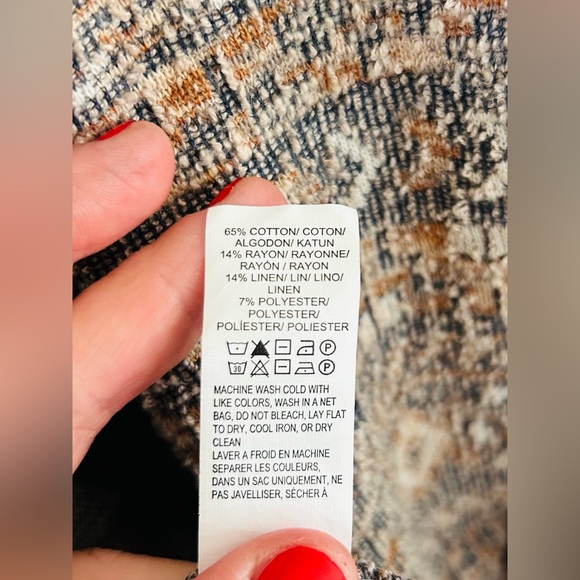 Lucky Brand Women’s Plus Aztec Boho  Open Front Knit Textured Cardigan Sweater - Picture 14 of 14